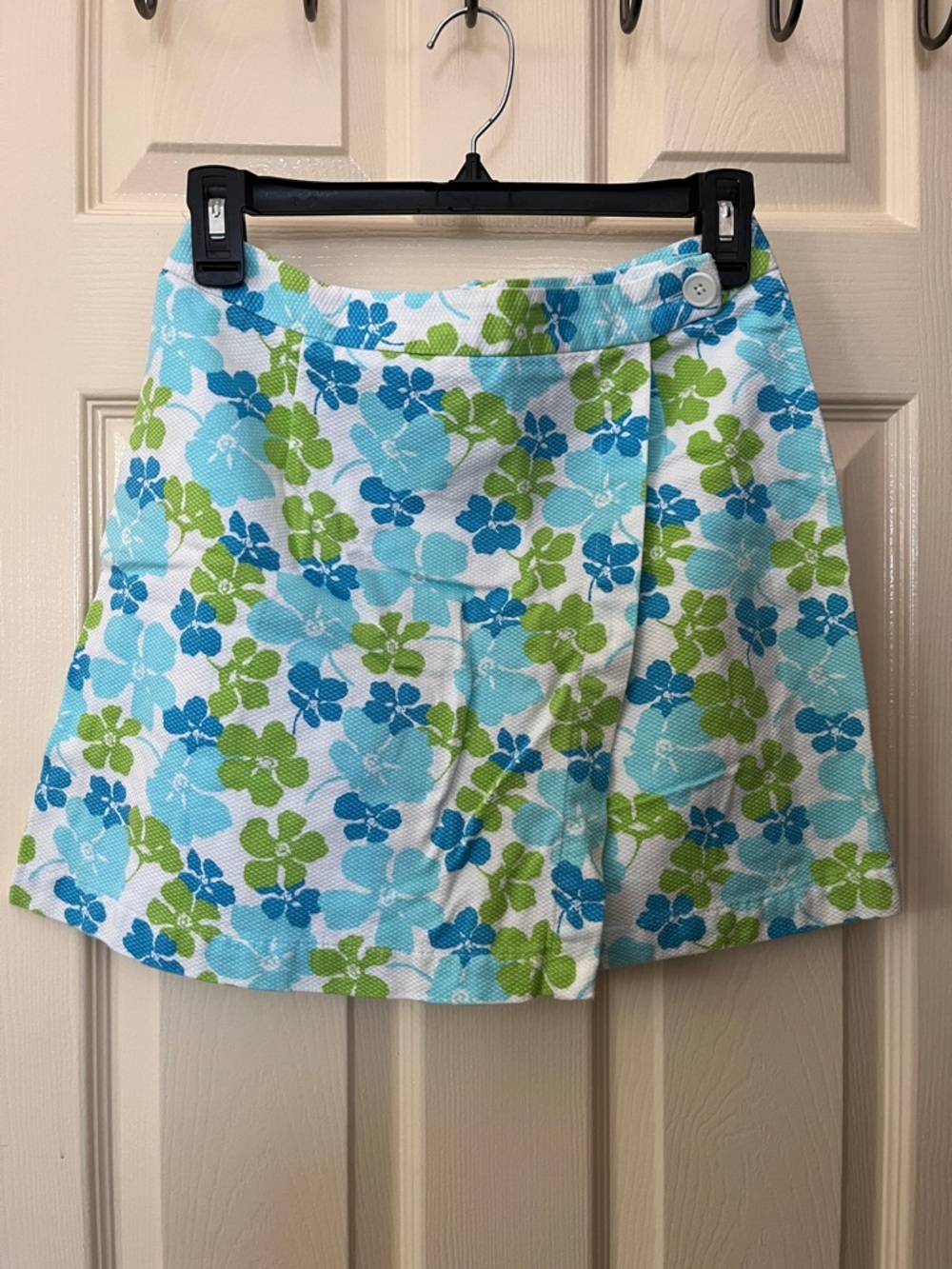 GAP Floral Demi Wrap Mini Skirt - Blue & Green